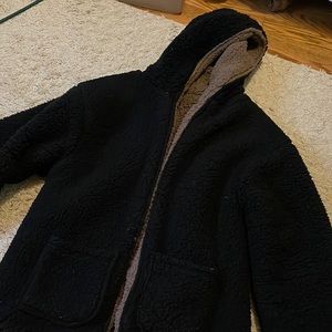 Fuzzy teddy bear reversible jacket